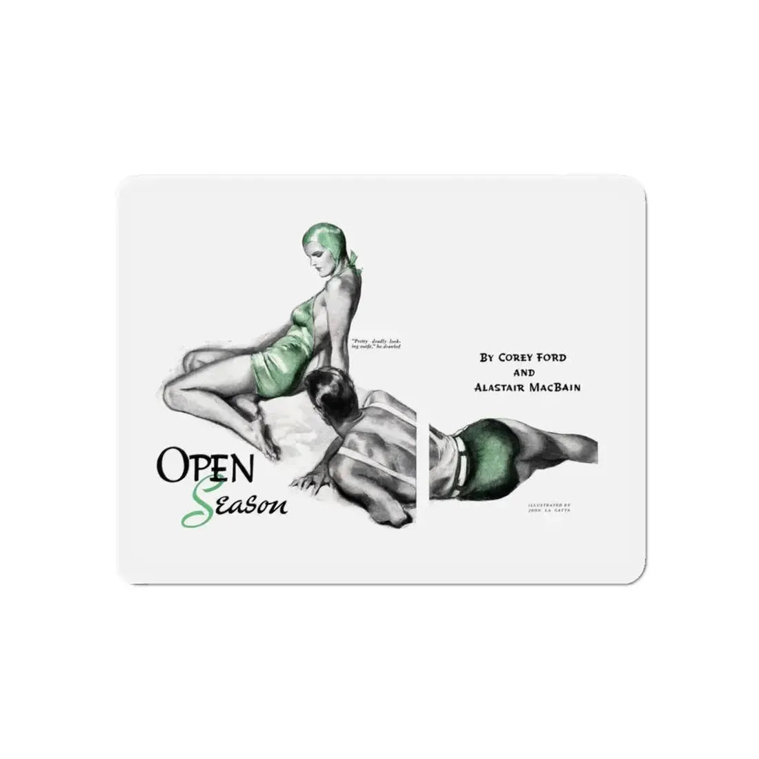 Open Season, The American Magazine, June 1937 (Magazine Illustration) Refrigerator Magnet 6 Inch - The Sticker Space