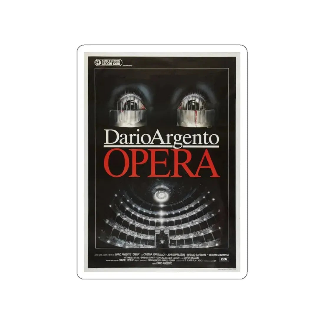 OPERA 1987 Movie Poster STICKER Vinyl Die-Cut Decal 6 Inch - The Sticker Space