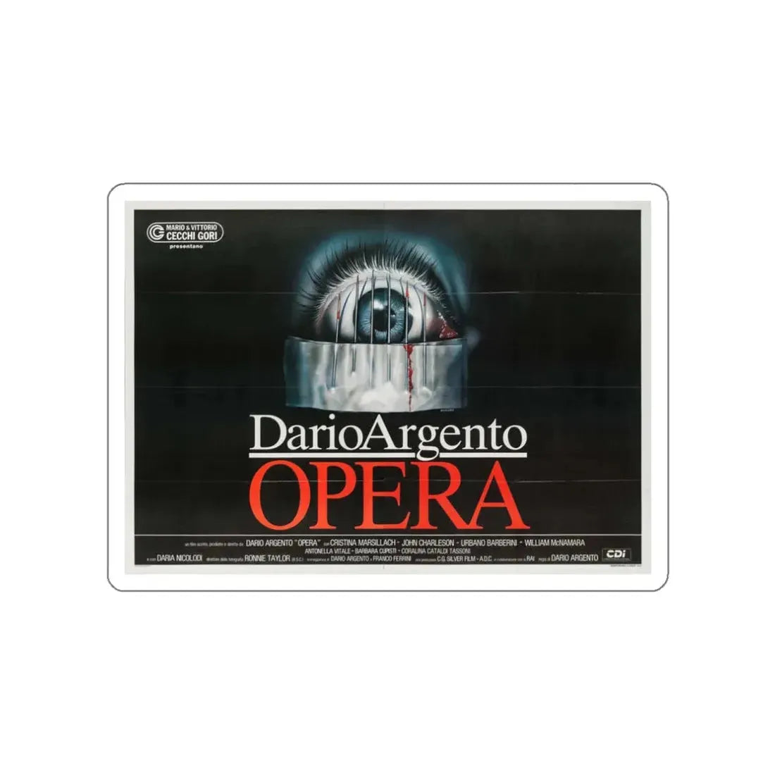 OPERA (2) 1987 Movie Poster STICKER Vinyl Die-Cut Decal - The Sticker Space