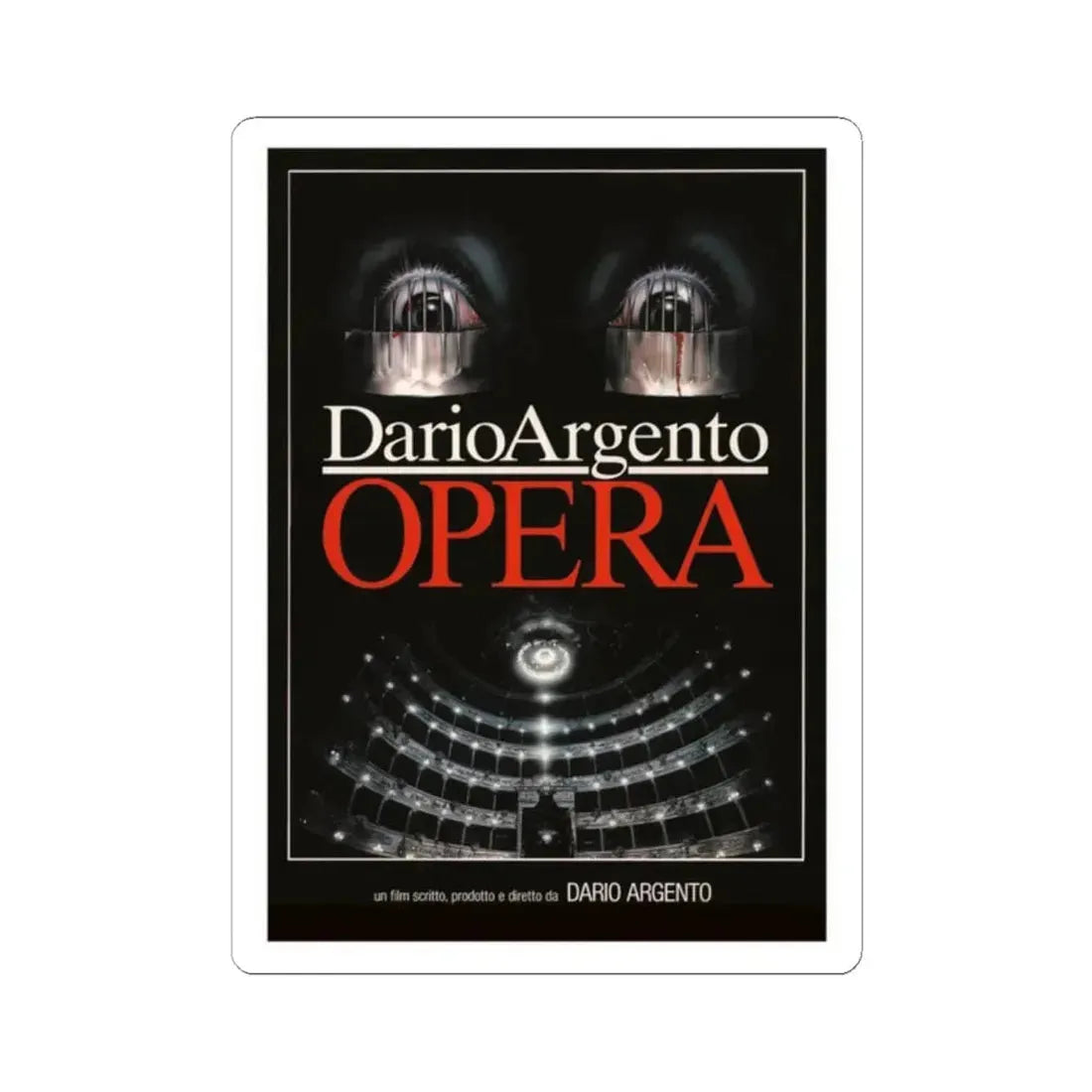 OPERA (TEASER) 1987 Movie Poster - STICKER Vinyl Kiss-Cut Decal 2 Inch White - The Sticker Space