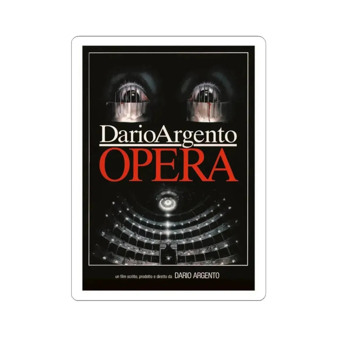 OPERA (TEASER) 1987 Movie Poster - STICKER Vinyl Kiss-Cut Decal 3 Inch White - The Sticker Space