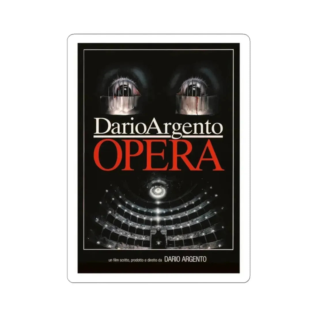 OPERA (TEASER) 1987 Movie Poster - STICKER Vinyl Kiss-Cut Decal 4 Inch White - The Sticker Space