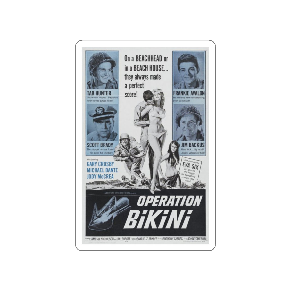 OPERATION BIKINI 1963 Movie Poster STICKER Vinyl Die-Cut Decal-White-The Sticker Space