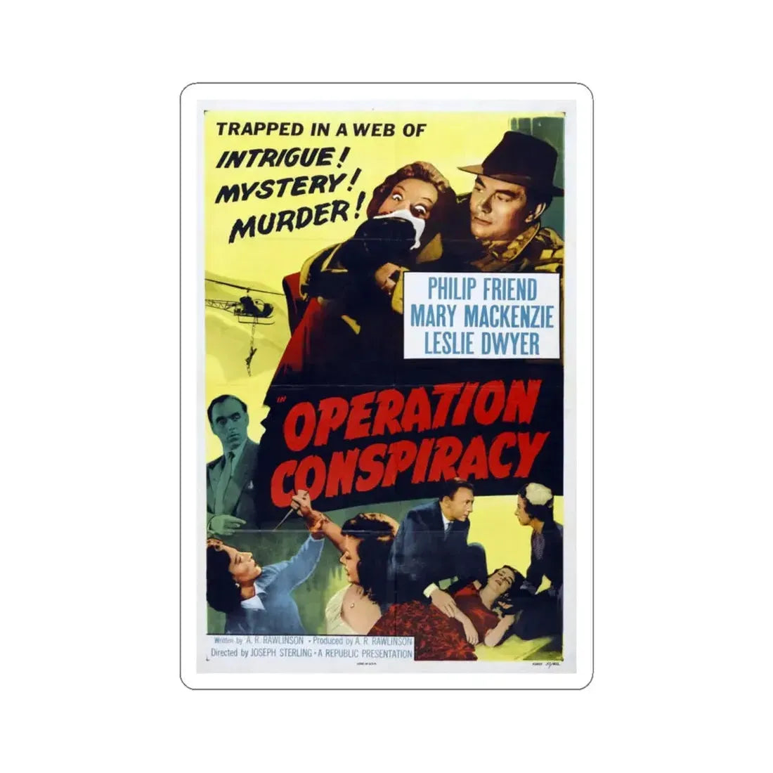 Operation Conspiracy aka Cloak Without Dagger 1956 Movie Poster - STICKER Vinyl Kiss-Cut Decal 6 Inch White - The Sticker Space