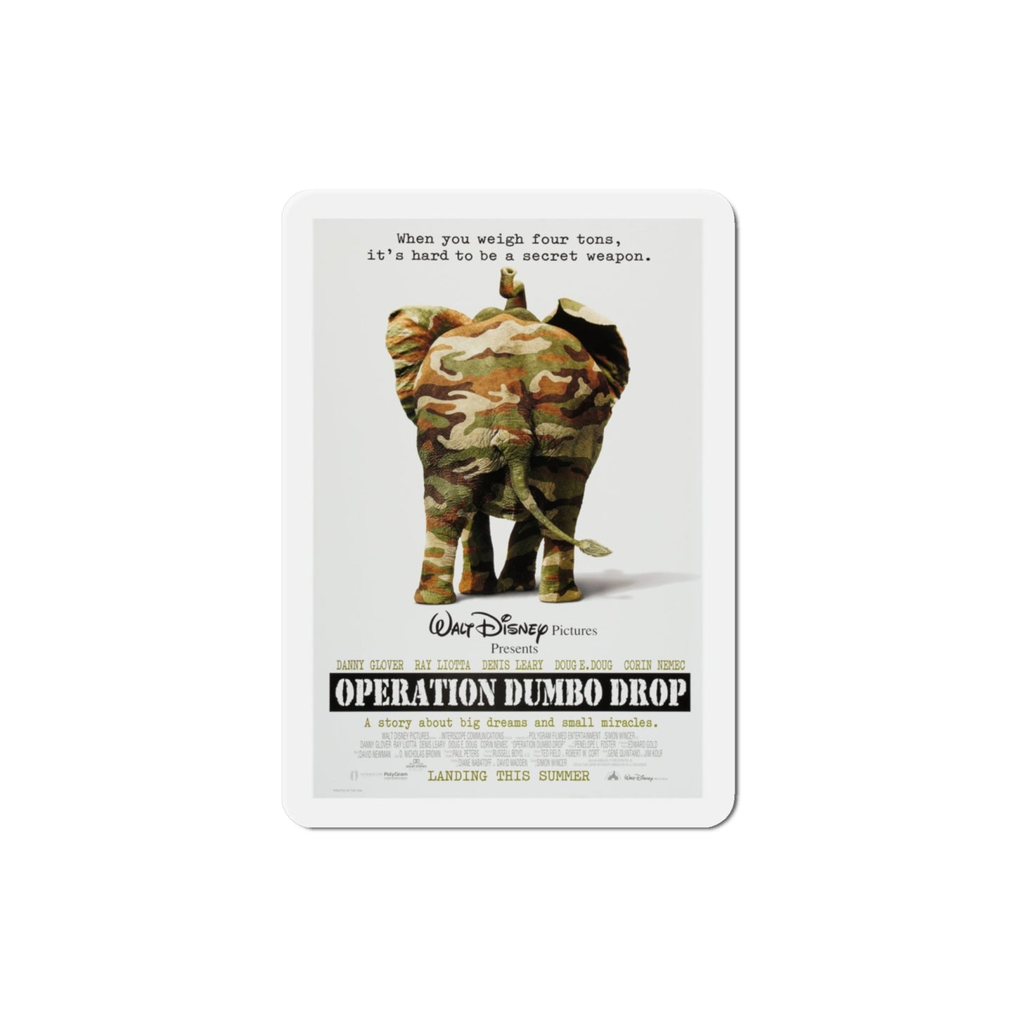 Operation Dumbo Drop 1995 Movie Poster Die-Cut Magnet-3" x 3"-The Sticker Space