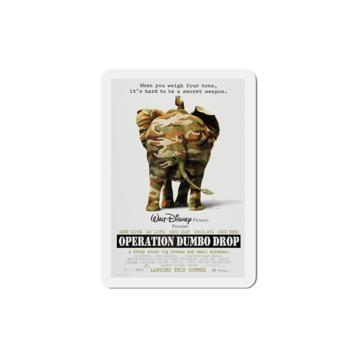 Operation Dumbo Drop 1995 Movie Poster Die-Cut Magnet-4" x 4"-The Sticker Space