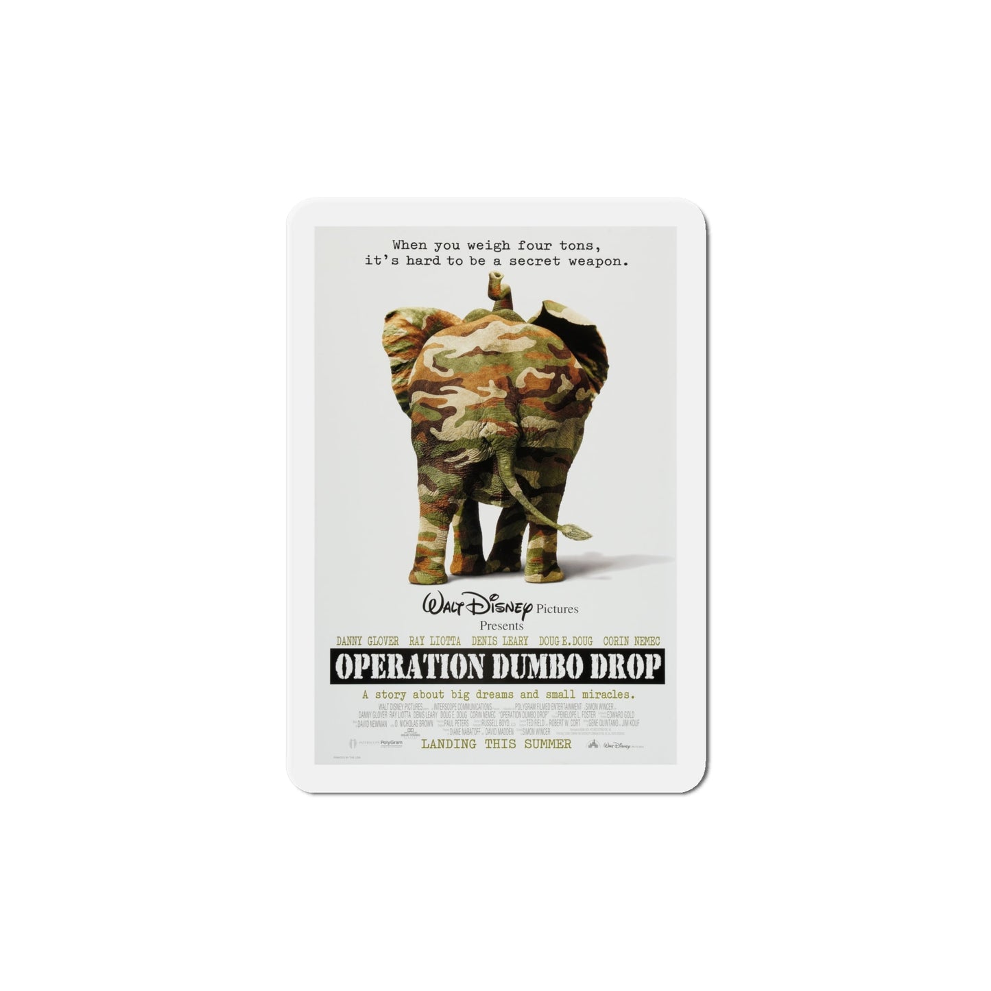 Operation Dumbo Drop 1995 Movie Poster Die-Cut Magnet-6 Inch-The Sticker Space