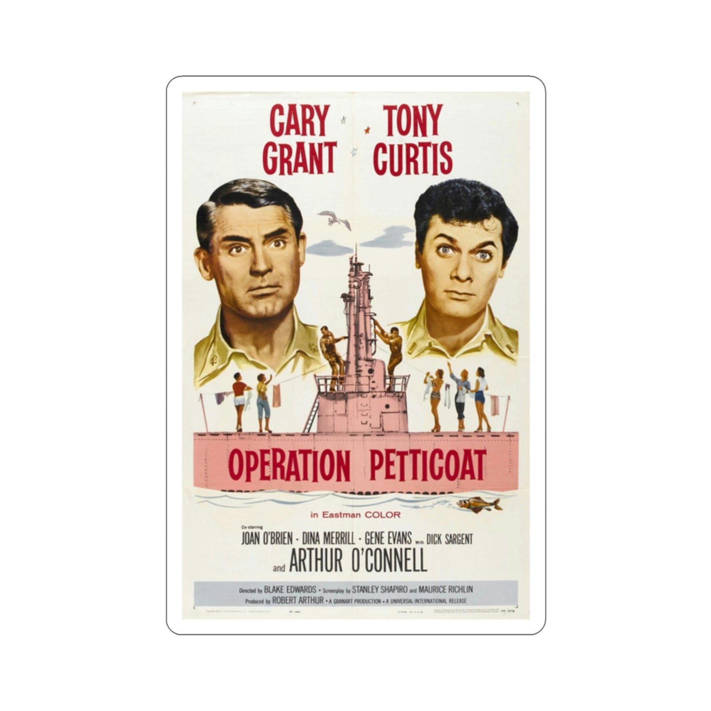 Operation Petticoat 1959 Movie Poster STICKER Vinyl Die-Cut Decal-2 Inch-The Sticker Space