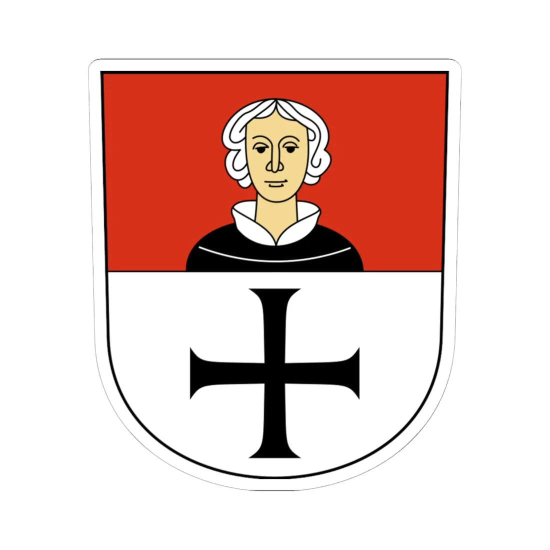 Opfikon-blazon (Switzerland) (Coat of Arms) STICKER Vinyl Kiss-Cut Decal 6 Inch White - The Sticker Space