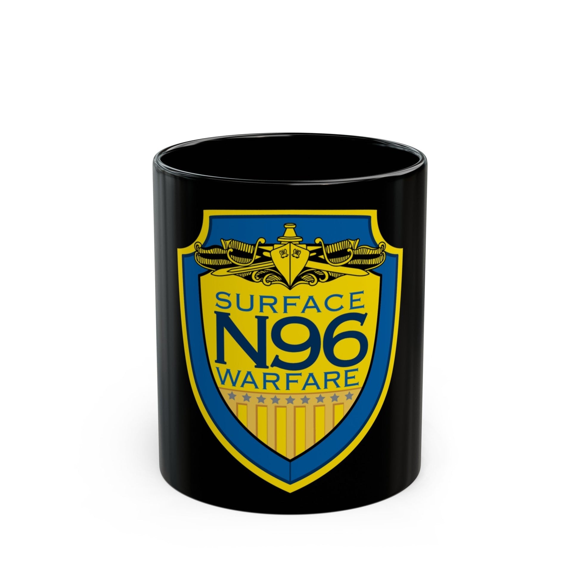 OPNAV N96 Surface Warfare N96 (U.S. Navy) Black Coffee Mug-11oz-The Sticker Space