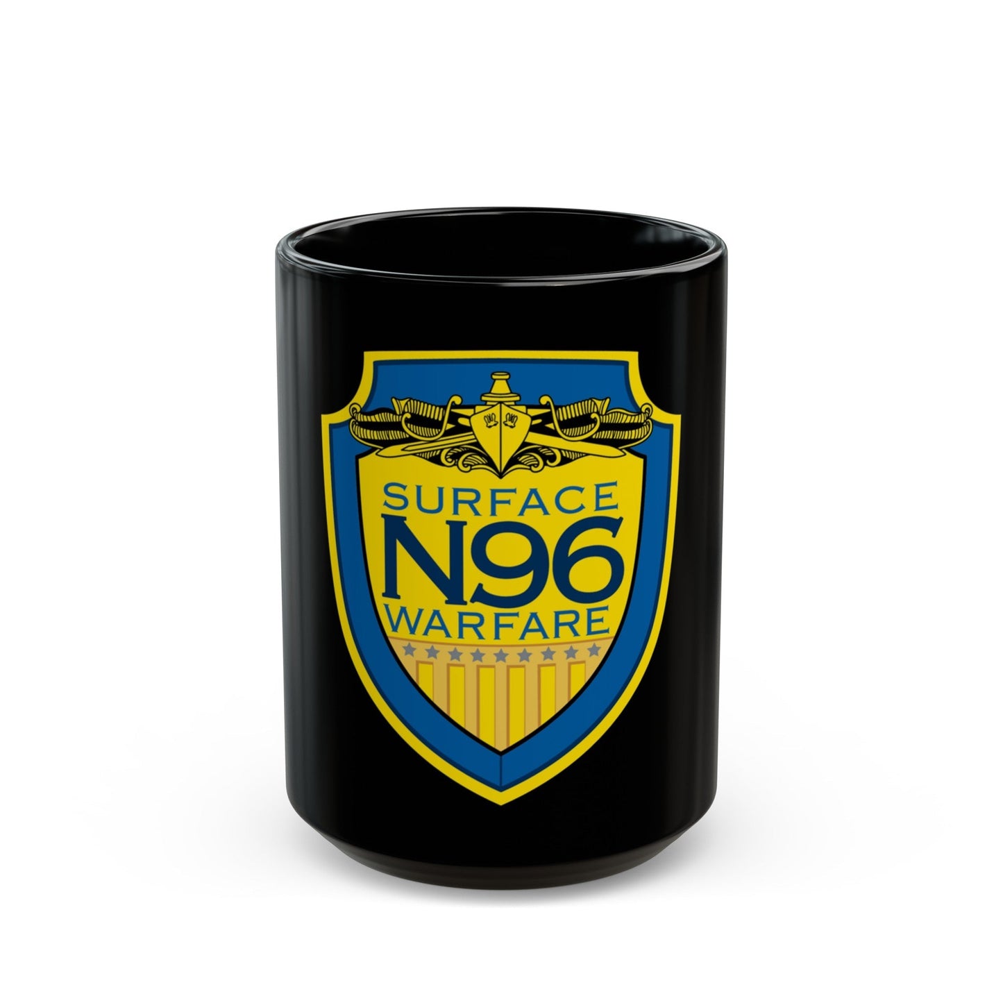 OPNAV N96 Surface Warfare N96 (U.S. Navy) Black Coffee Mug-15oz-The Sticker Space