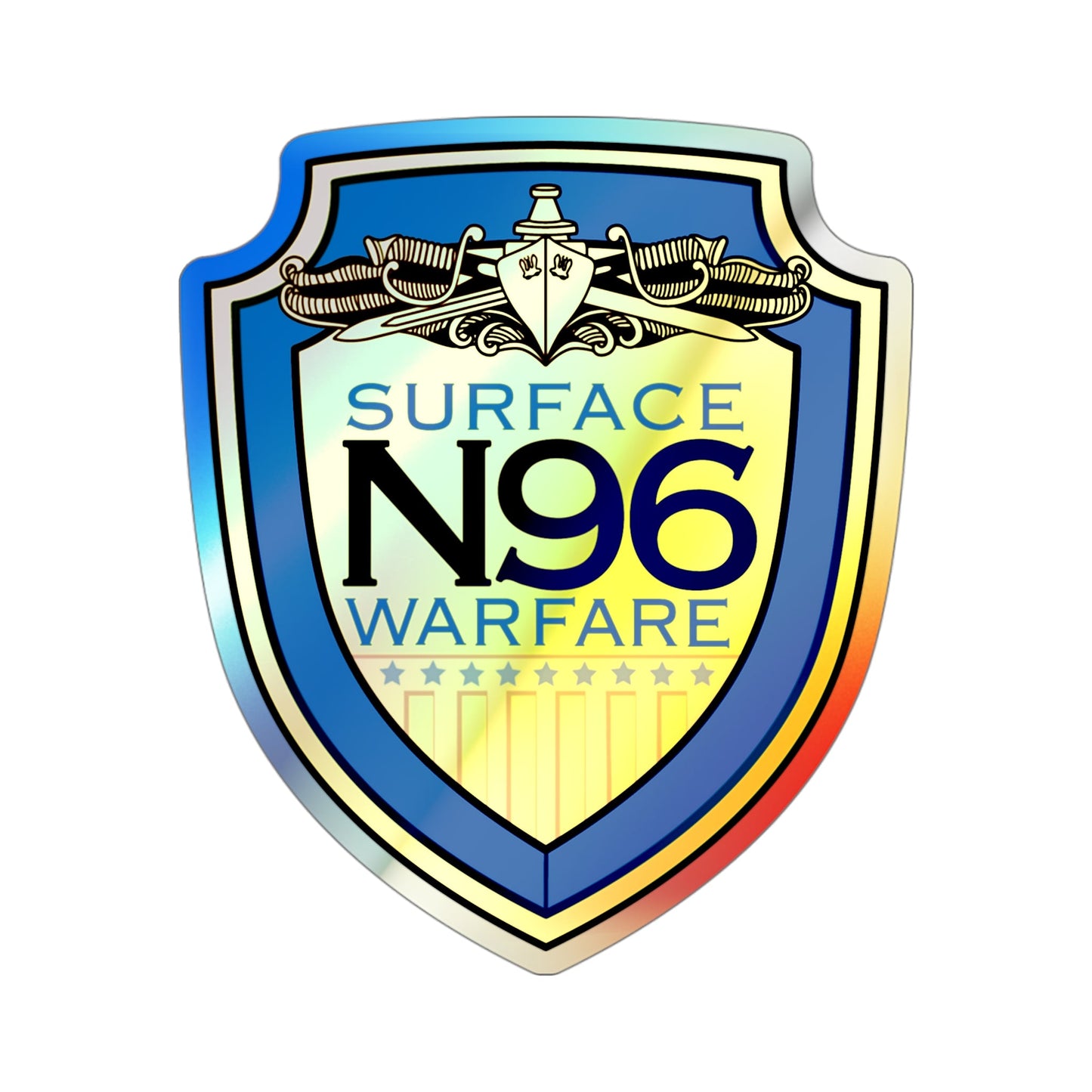 OPNAV N96 Surface Warfare N96 (U.S. Navy) Holographic STICKER Die-Cut Vinyl Decal-4 Inch-The Sticker Space