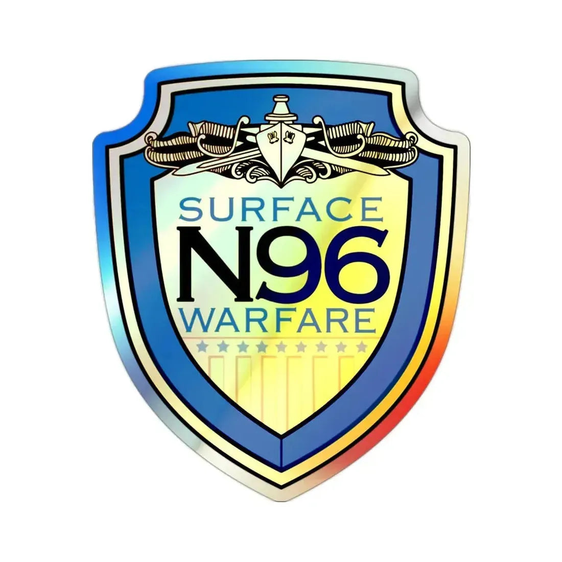 OPNAV N96 Surface Warfare N96 (U.S. Navy) Holographic STICKER Die-Cut Vinyl Decal 2 Inch Holographic - The Sticker Space