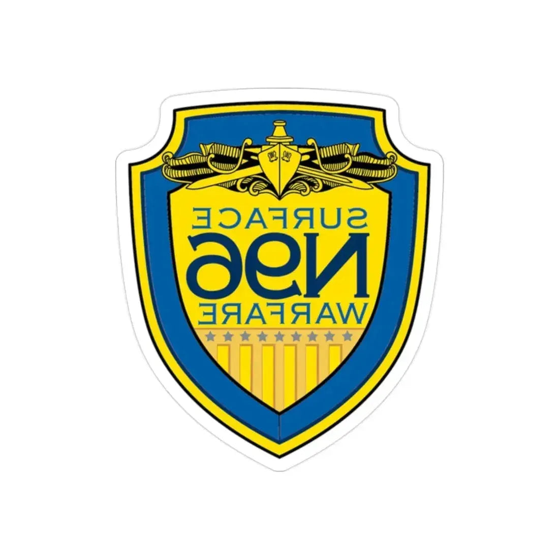 OPNAV N96 Surface Warfare N96 (U.S. Navy) REVERSE PRINT Transparent Die-Cut STICKER 2 Inch Die-Cut Transparent - The Sticker Space