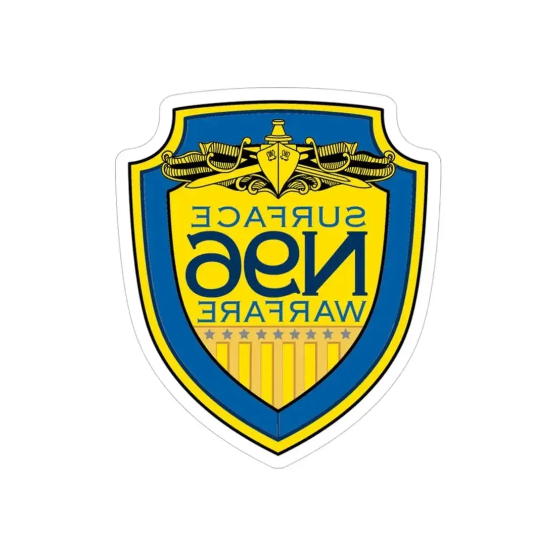 OPNAV N96 Surface Warfare N96 (U.S. Navy) REVERSE PRINT Transparent Die-Cut STICKER 3 Inch Die-Cut Transparent - The Sticker Space