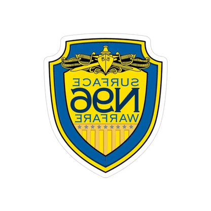 OPNAV N96 Surface Warfare N96 (U.S. Navy) REVERSE PRINT Transparent Die-Cut STICKER 3 Inch Die-Cut Transparent - The Sticker Space