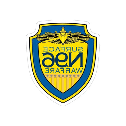 OPNAV N96 Surface Warfare N96 (U.S. Navy) REVERSE PRINT Transparent Die-Cut STICKER 5 Inch Die-Cut Transparent - The Sticker Space