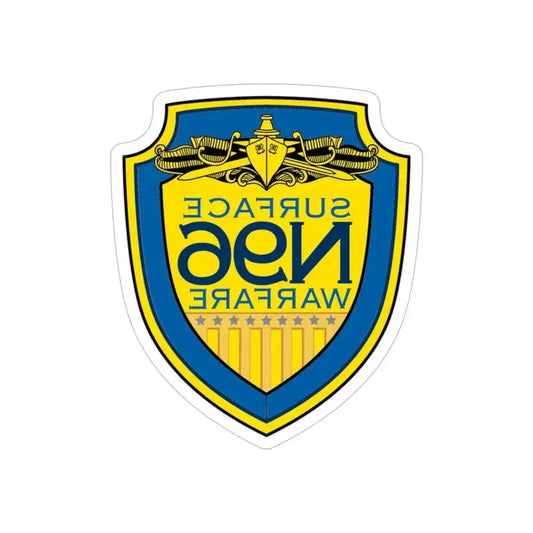 OPNAV N96 Surface Warfare N96 (U.S. Navy) REVERSE PRINT Transparent Die-Cut STICKER 6 Inch Die-Cut Transparent - The Sticker Space