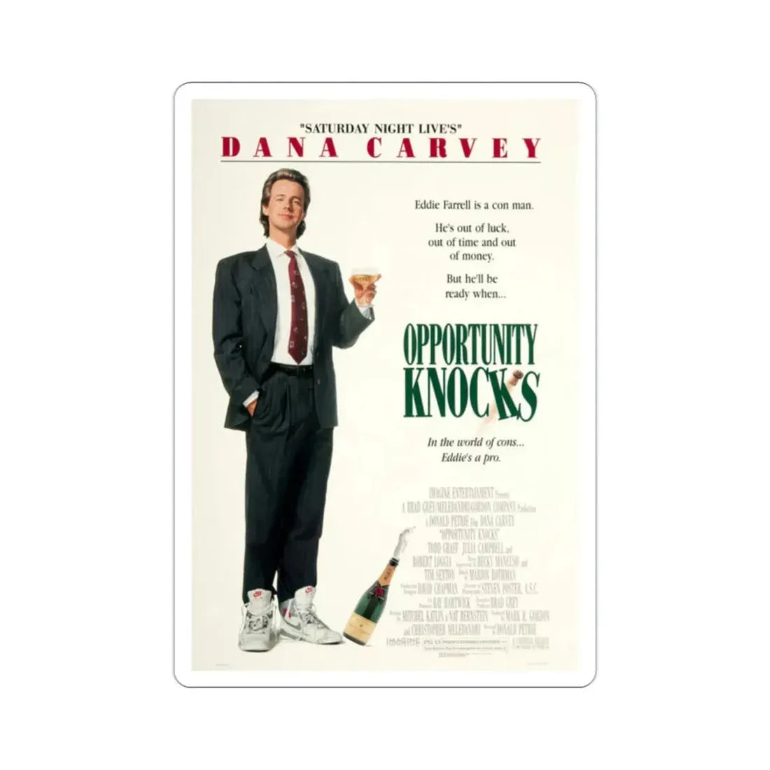 Opportunity Knocks 1990 Movie Poster STICKER Vinyl Die-Cut Decal 2 Inch - The Sticker Space