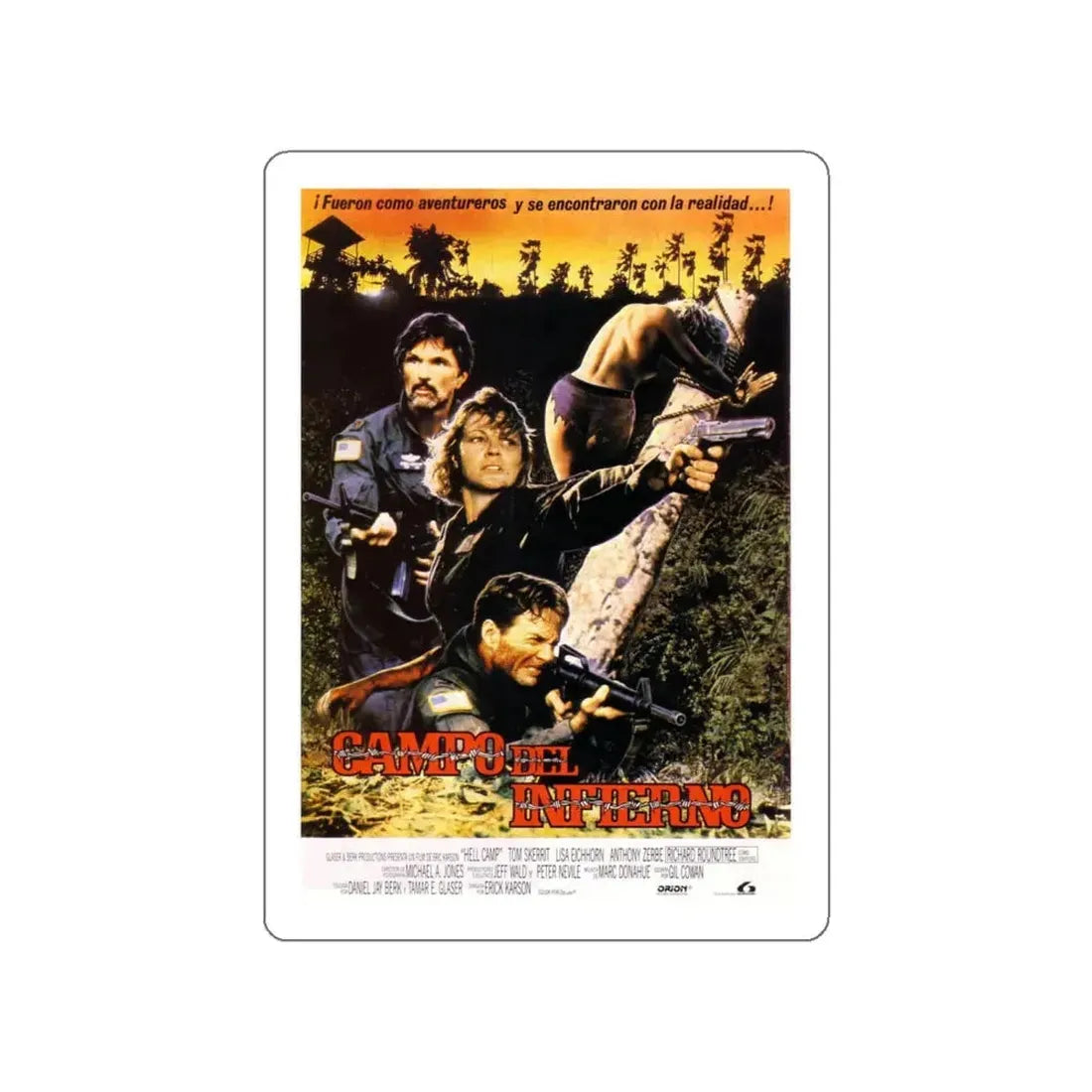 OPPOSING FORCE (HELL CAMP) 1986 Movie Poster STICKER Vinyl Die-Cut Decal 6 Inch - The Sticker Space