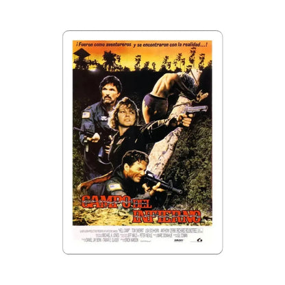 OPPOSING FORCE (HELL CAMP) 1986 Movie Poster - STICKER Vinyl Kiss-Cut Decal 4 Inch White - The Sticker Space