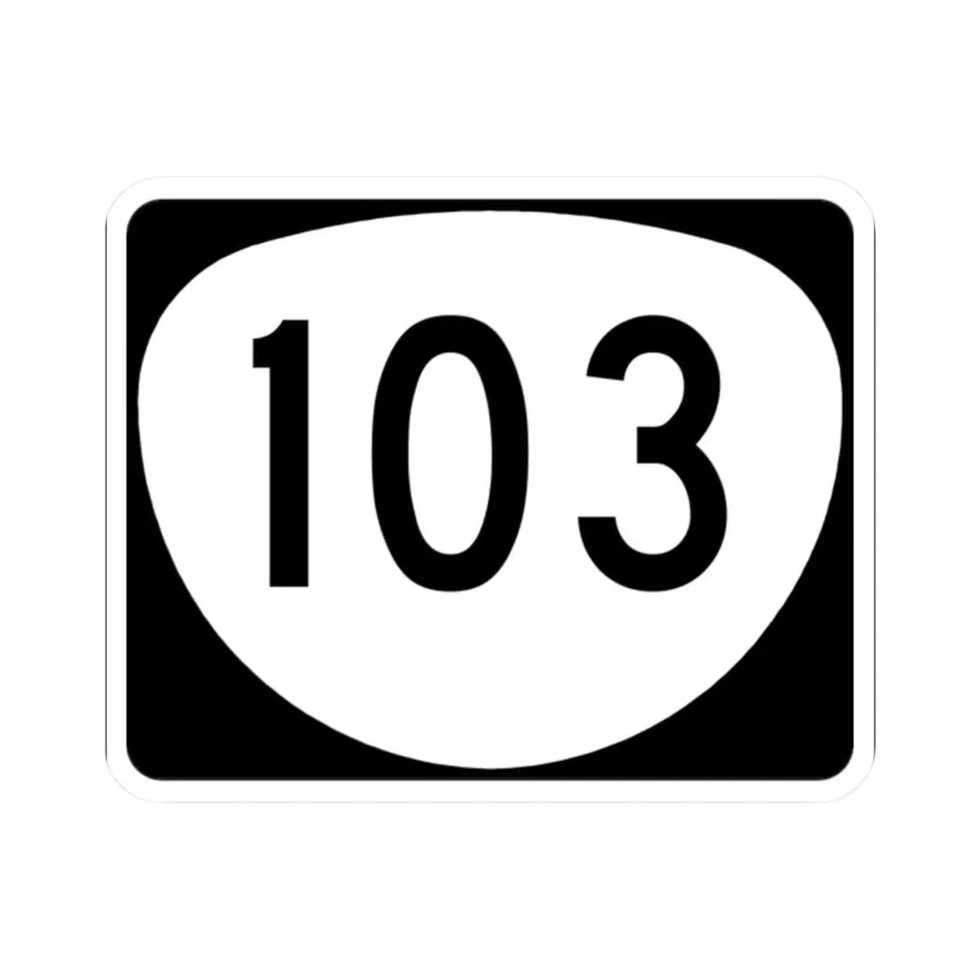 OR 103 (Oregon) (Road Sign) STICKER Vinyl Kiss-Cut Decal 2 Inch White - The Sticker Space