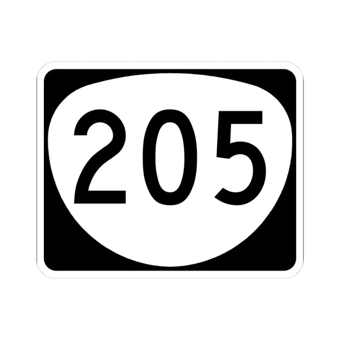 OR 205 (Oregon) (Road Sign) STICKER Vinyl Kiss-Cut Decal 3 Inch White - The Sticker Space
