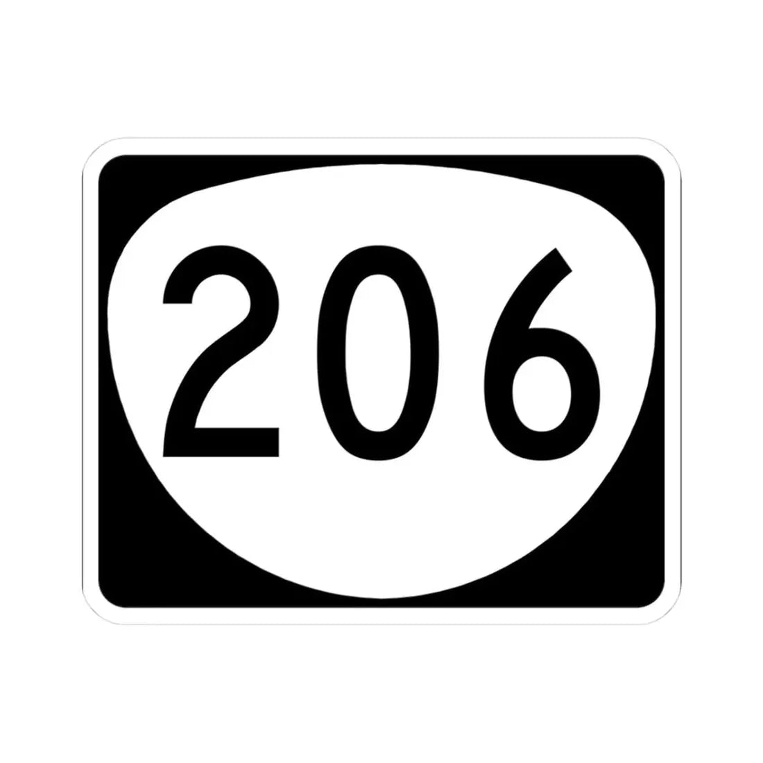 OR 206 (Oregon) (Road Sign) STICKER Vinyl Kiss-Cut Decal 3 Inch White - The Sticker Space