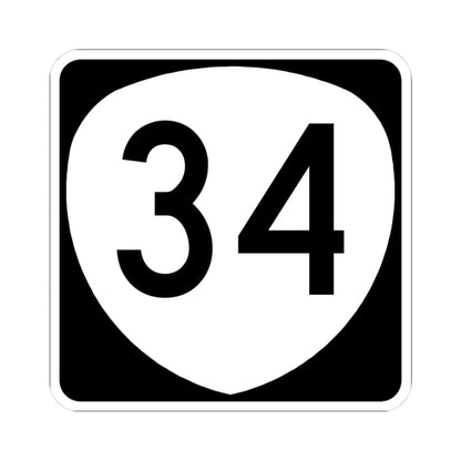 OR 34 (Oregon) (Road Sign) STICKER Vinyl Kiss-Cut Decal 3 Inch White - The Sticker Space