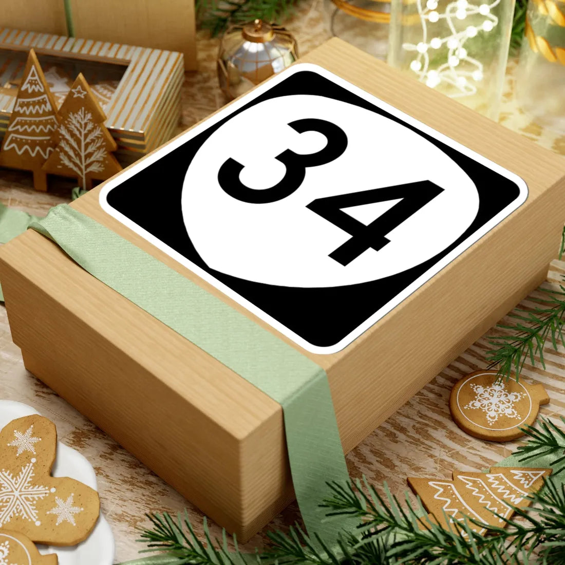 OR 34 (Oregon) (Road Sign) STICKER Vinyl Kiss-Cut Decal - The Sticker Space