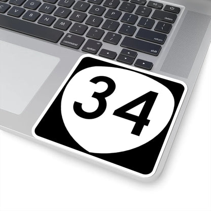 OR 34 (Oregon) (Road Sign) STICKER Vinyl Kiss-Cut Decal - The Sticker Space