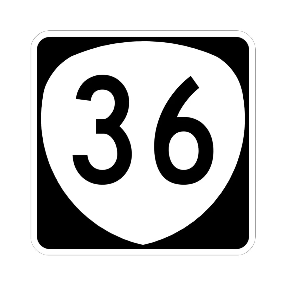 OR 36 (Oregon) (Road Sign) STICKER Vinyl Kiss-Cut Decal 6 Inch White - The Sticker Space
