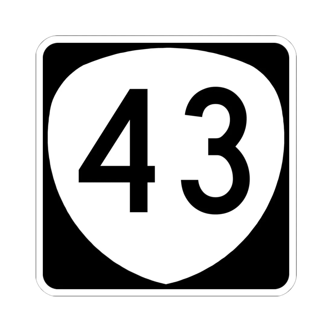 OR 43 (Oregon) (Road Sign) STICKER Vinyl Kiss-Cut Decal 6 Inch White - The Sticker Space
