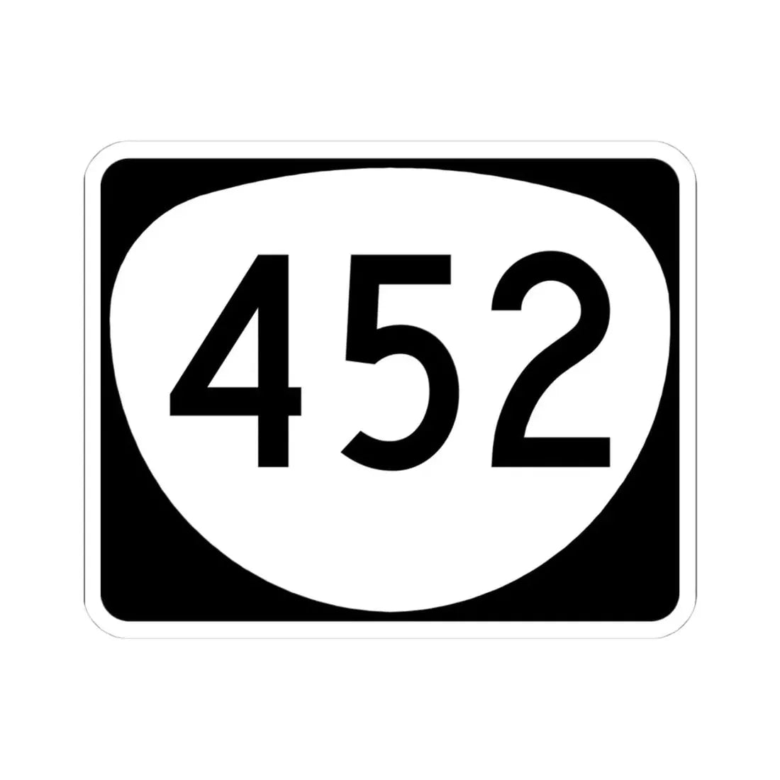 OR 452 (Oregon) (Road Sign) STICKER Vinyl Kiss-Cut Decal 4 Inch White - The Sticker Space