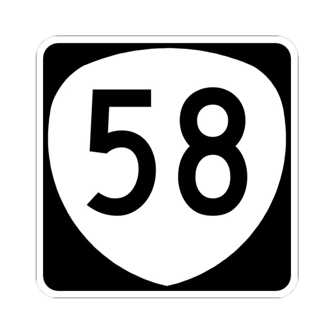 OR 58 (Oregon) (Road Sign) STICKER Vinyl Kiss-Cut Decal 3 Inch White - The Sticker Space