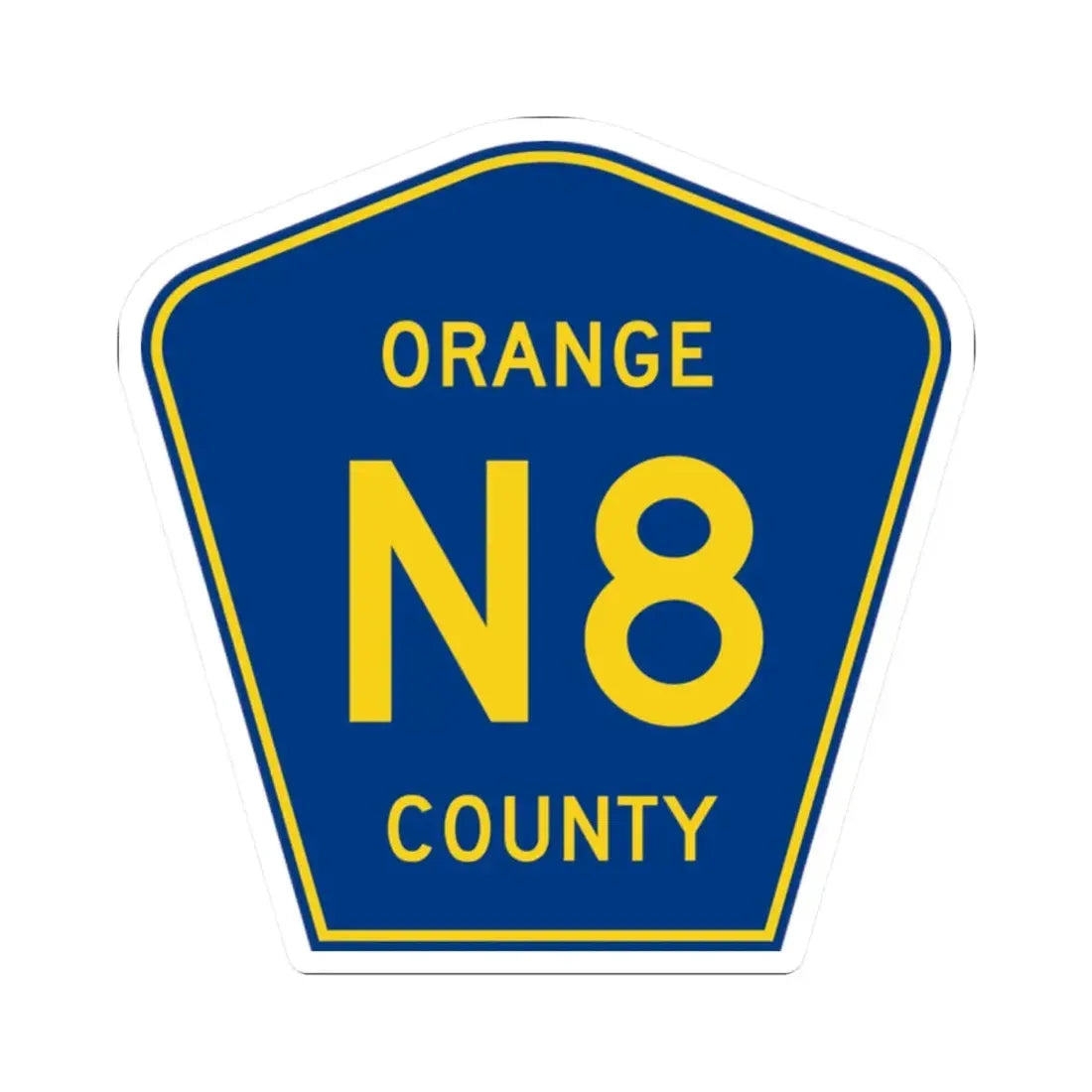 Orange County N8 (California) (Road Sign) STICKER Vinyl Kiss-Cut Decal 2 Inch White - The Sticker Space