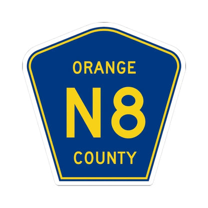 Orange County N8 (California) (Road Sign) STICKER Vinyl Kiss-Cut Decal 3 Inch White - The Sticker Space