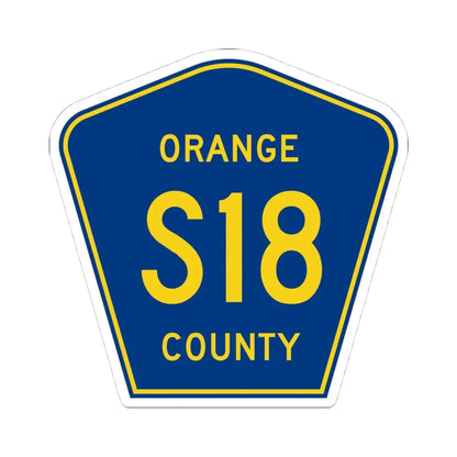 Orange County S18 (California) (Road Sign) STICKER Vinyl Kiss-Cut Decal 4 Inch White - The Sticker Space