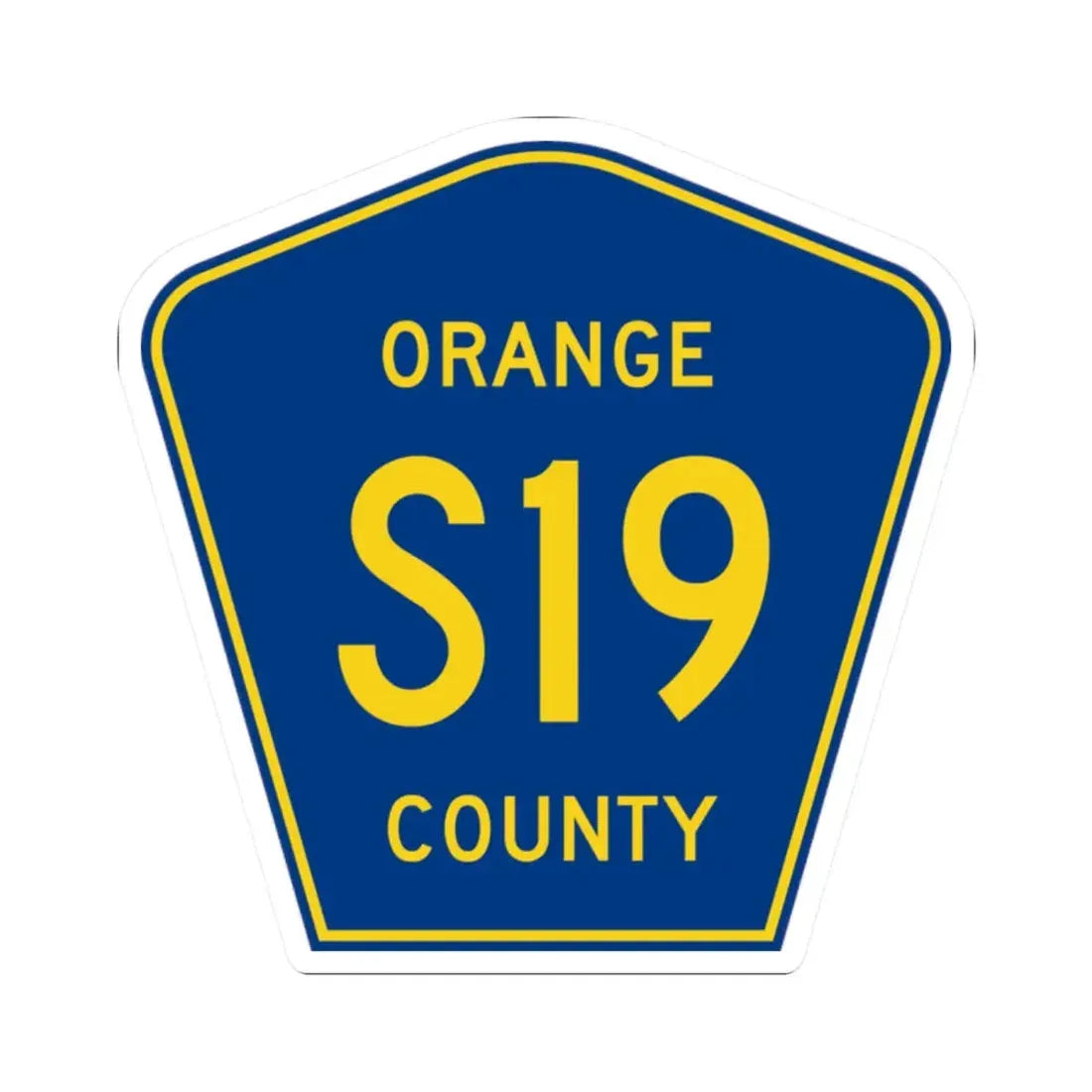 Orange County S19 (California) (Road Sign) STICKER Vinyl Kiss-Cut Decal 2 Inch White - The Sticker Space