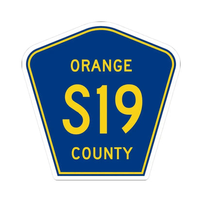 Orange County S19 (California) (Road Sign) STICKER Vinyl Kiss-Cut Decal 3 Inch White - The Sticker Space