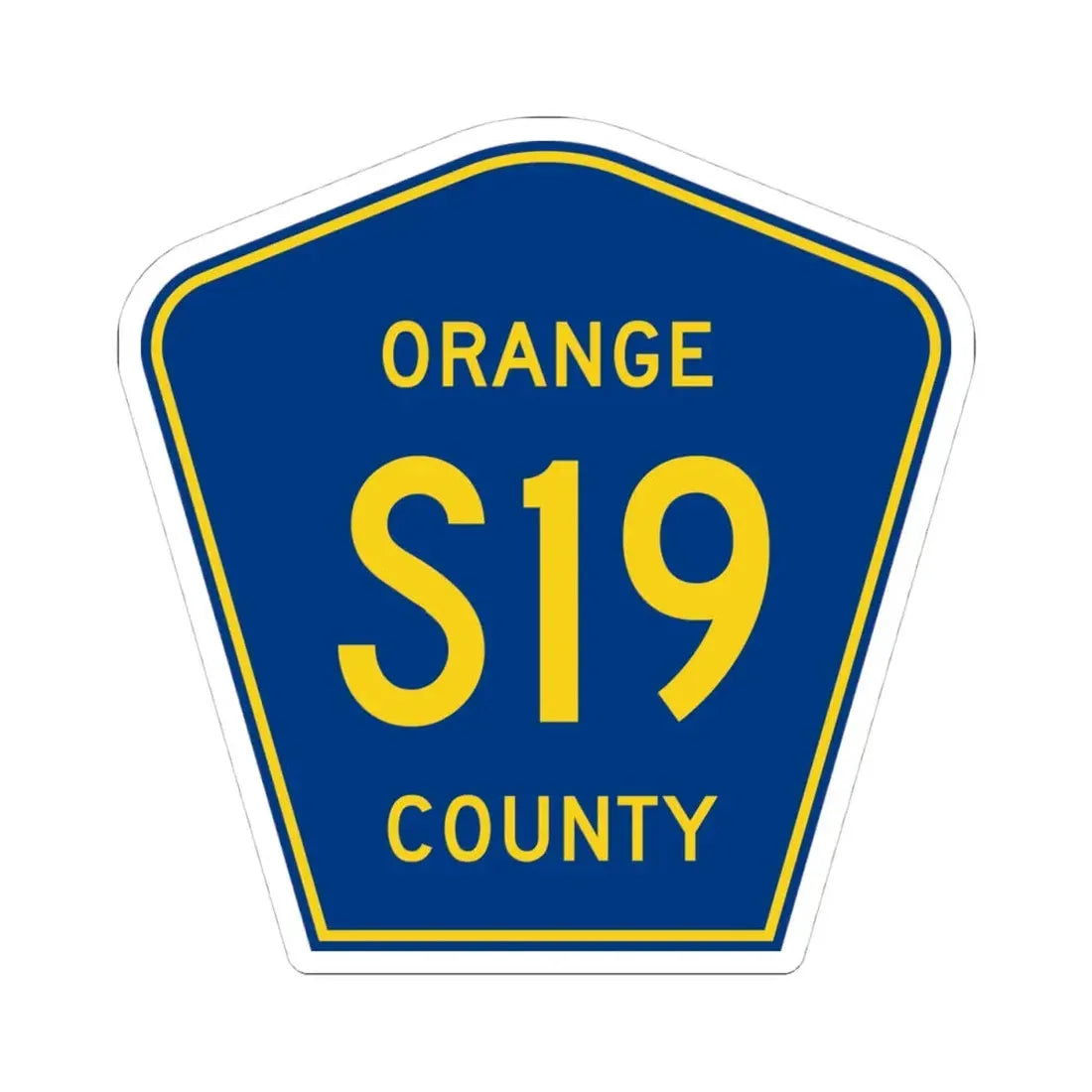 Orange County S19 (California) (Road Sign) STICKER Vinyl Kiss-Cut Decal 4 Inch White - The Sticker Space
