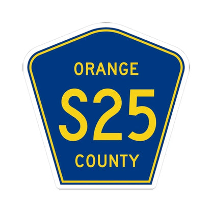Orange County S25 (California) (Road Sign) STICKER Vinyl Kiss-Cut Decal 3 Inch White - The Sticker Space