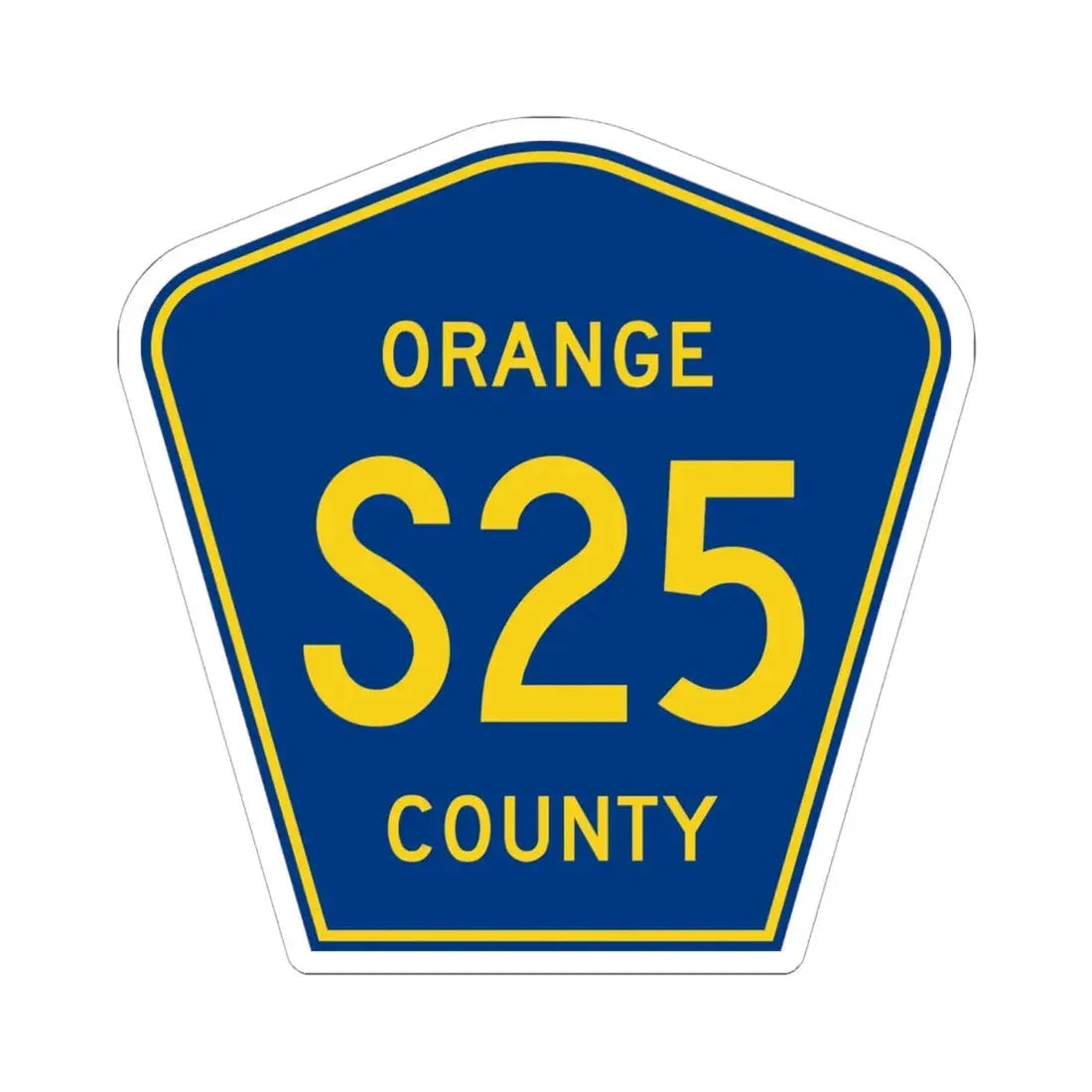 Orange County S25 (California) (Road Sign) STICKER Vinyl Kiss-Cut Decal 6 Inch White - The Sticker Space