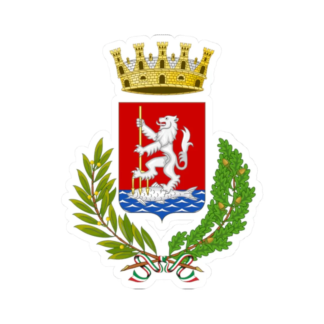 Orbetello-Stemma (Italy) (Coat of Arms) STICKER Vinyl Kiss-Cut Decal 2 Inch White - The Sticker Space