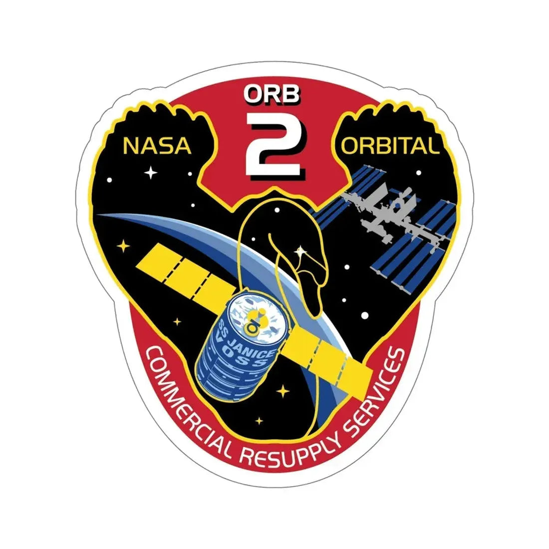 Orbital Sciences CRS Flight 2 (SpaceX) STICKER Vinyl Die-Cut Decal 6 Inch - The Sticker Space