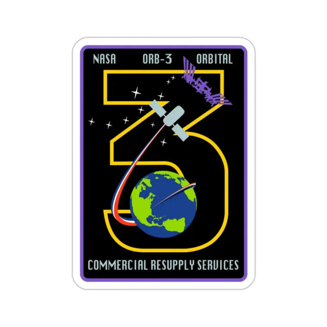 Orbital Sciences CRS Flight 3 (SpaceX) STICKER Vinyl Die-Cut Decal 2 Inch - The Sticker Space