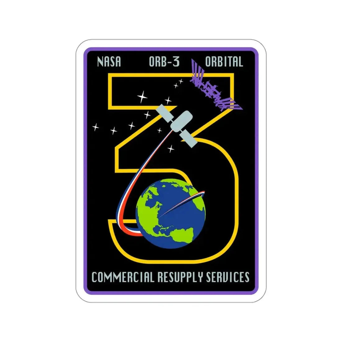 Orbital Sciences CRS Flight 3 (SpaceX) STICKER Vinyl Die-Cut Decal 4 Inch - The Sticker Space