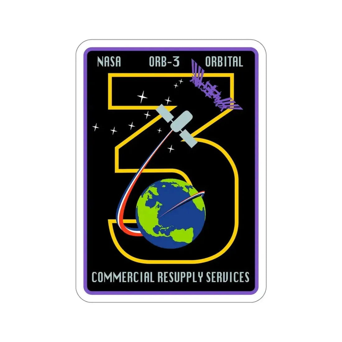 Orbital Sciences CRS Flight 3 (SpaceX) STICKER Vinyl Die-Cut Decal 5 Inch - The Sticker Space