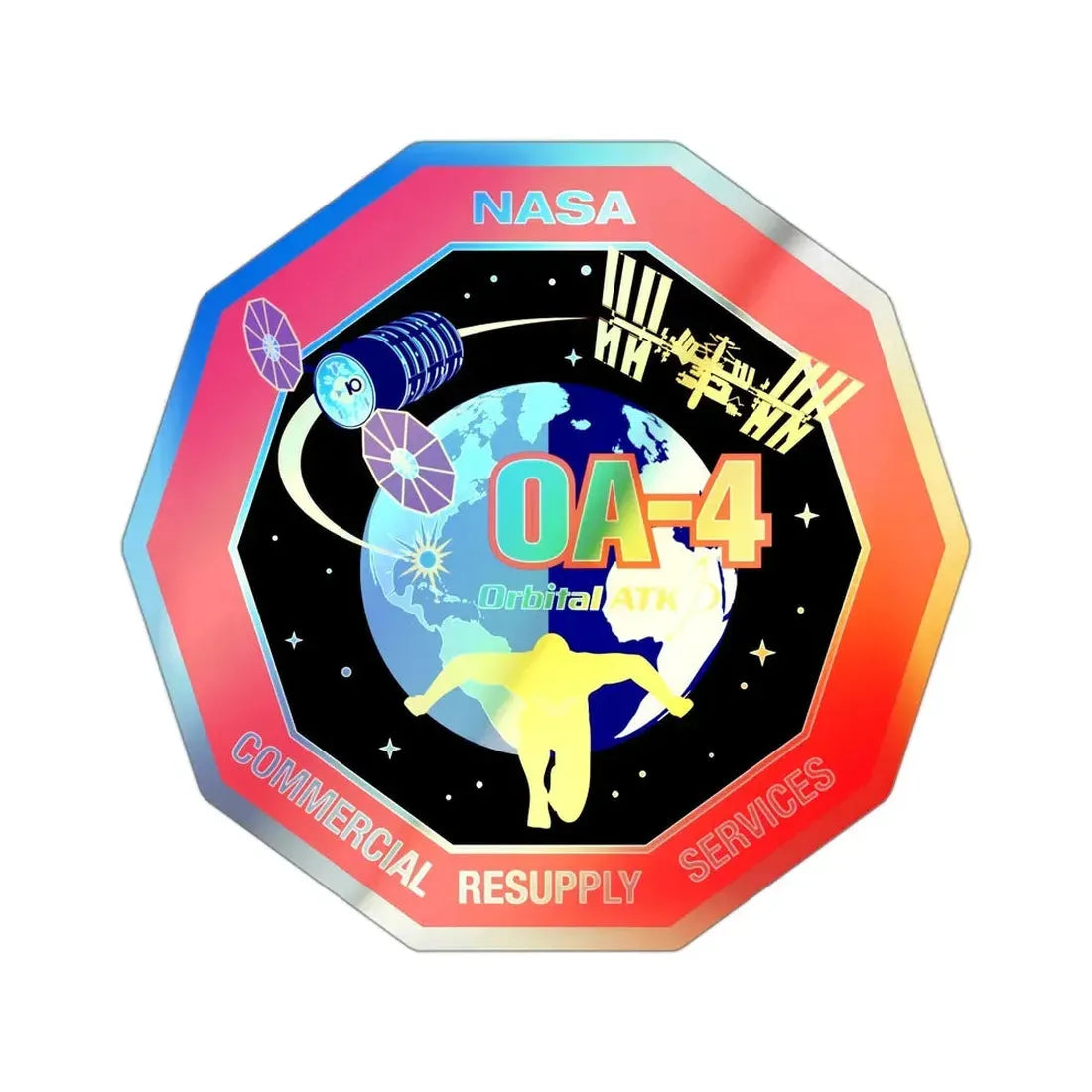 Orbital Sciences CRS Flight 4 (SpaceX) Holographic STICKER Die-Cut Vinyl Decal - The Sticker Space