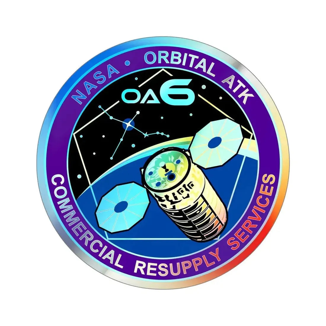 Orbital Sciences CRS Flight 6 (SpaceX) Holographic STICKER Die-Cut Vinyl Decal 5 Inch - The Sticker Space